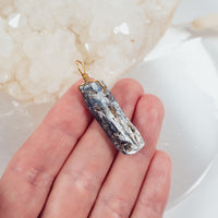 Raw Natural Blue Kyanite Point Pendant