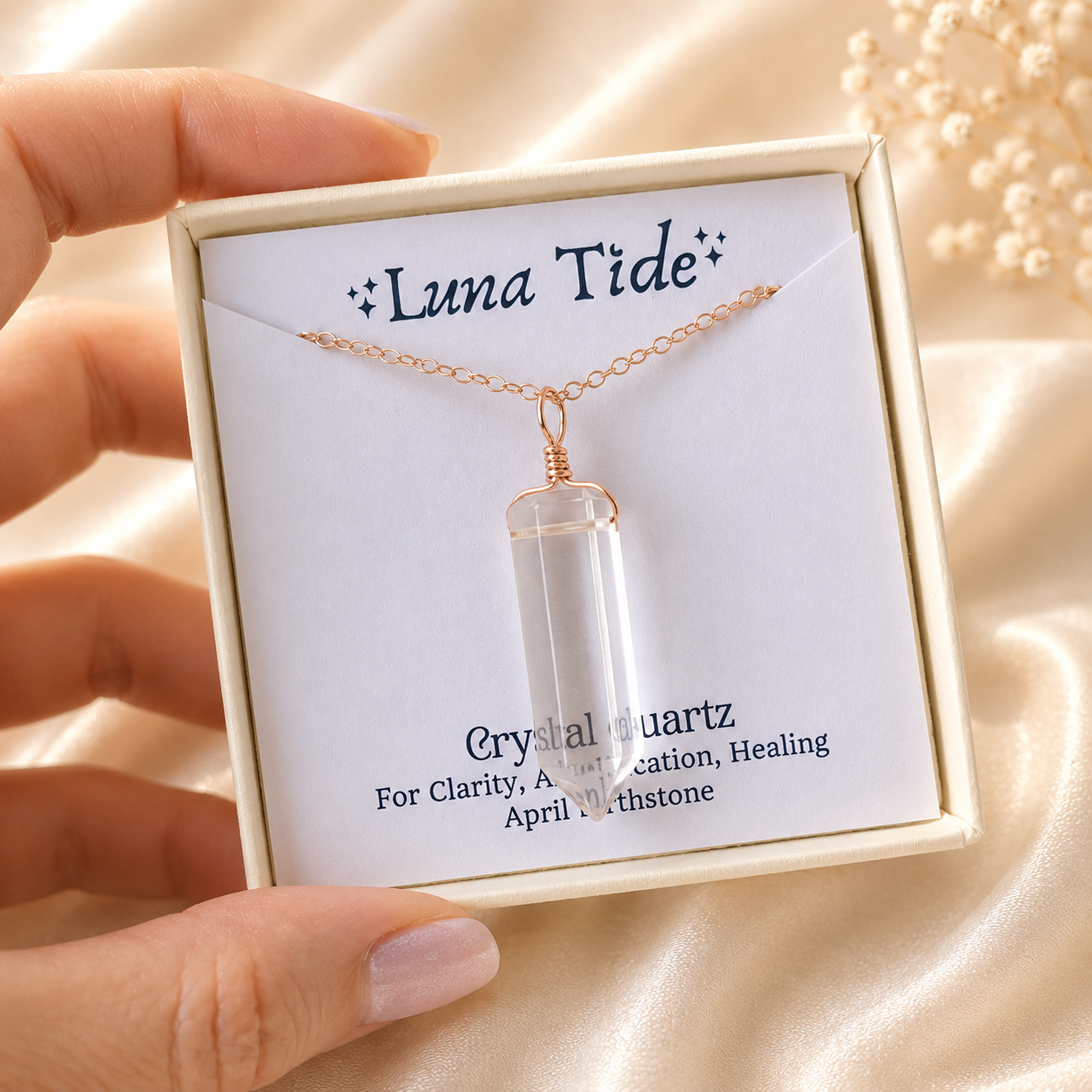 Crystal Quartz Generator Point Pendant Necklace