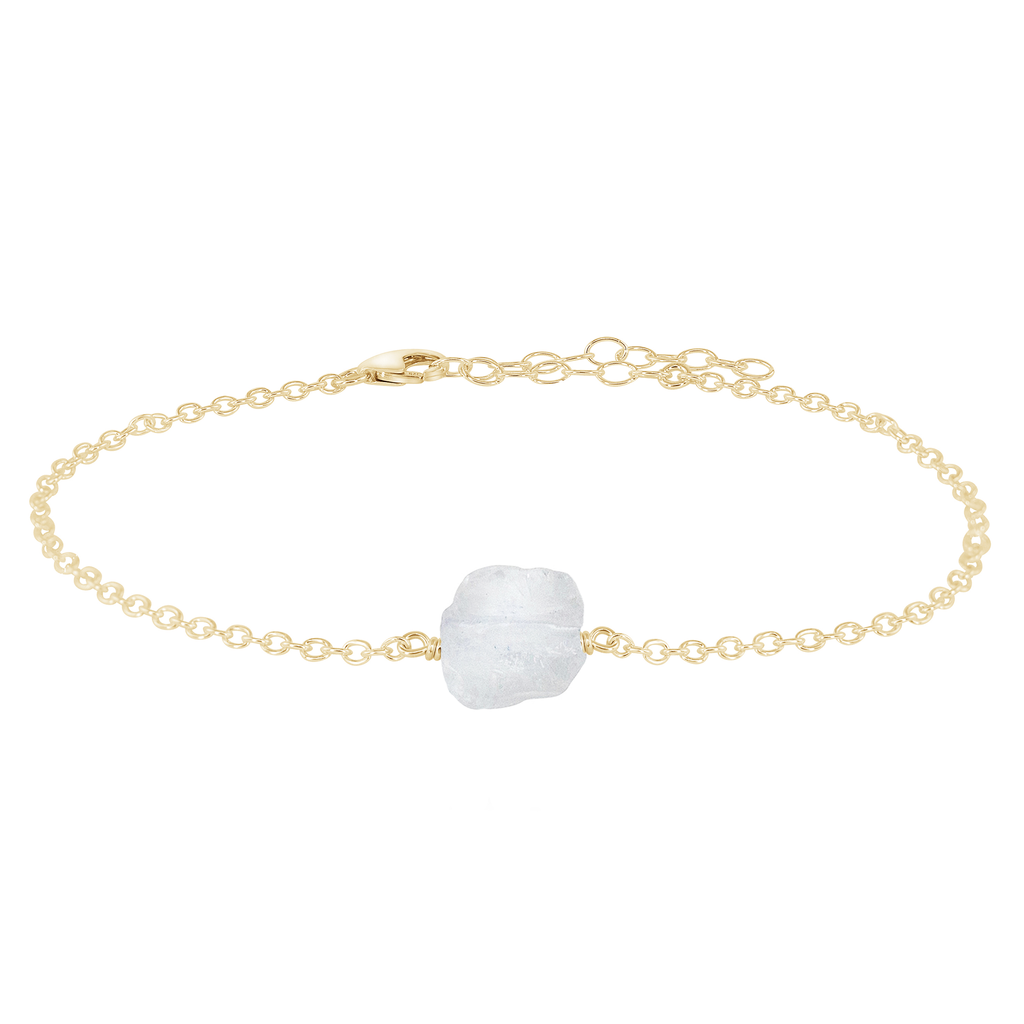 Raw Clear Quartz Crystal Nugget Anklet
