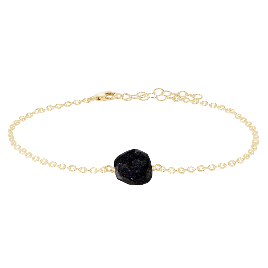 Raw Obsidian Crystal Nugget Anklet