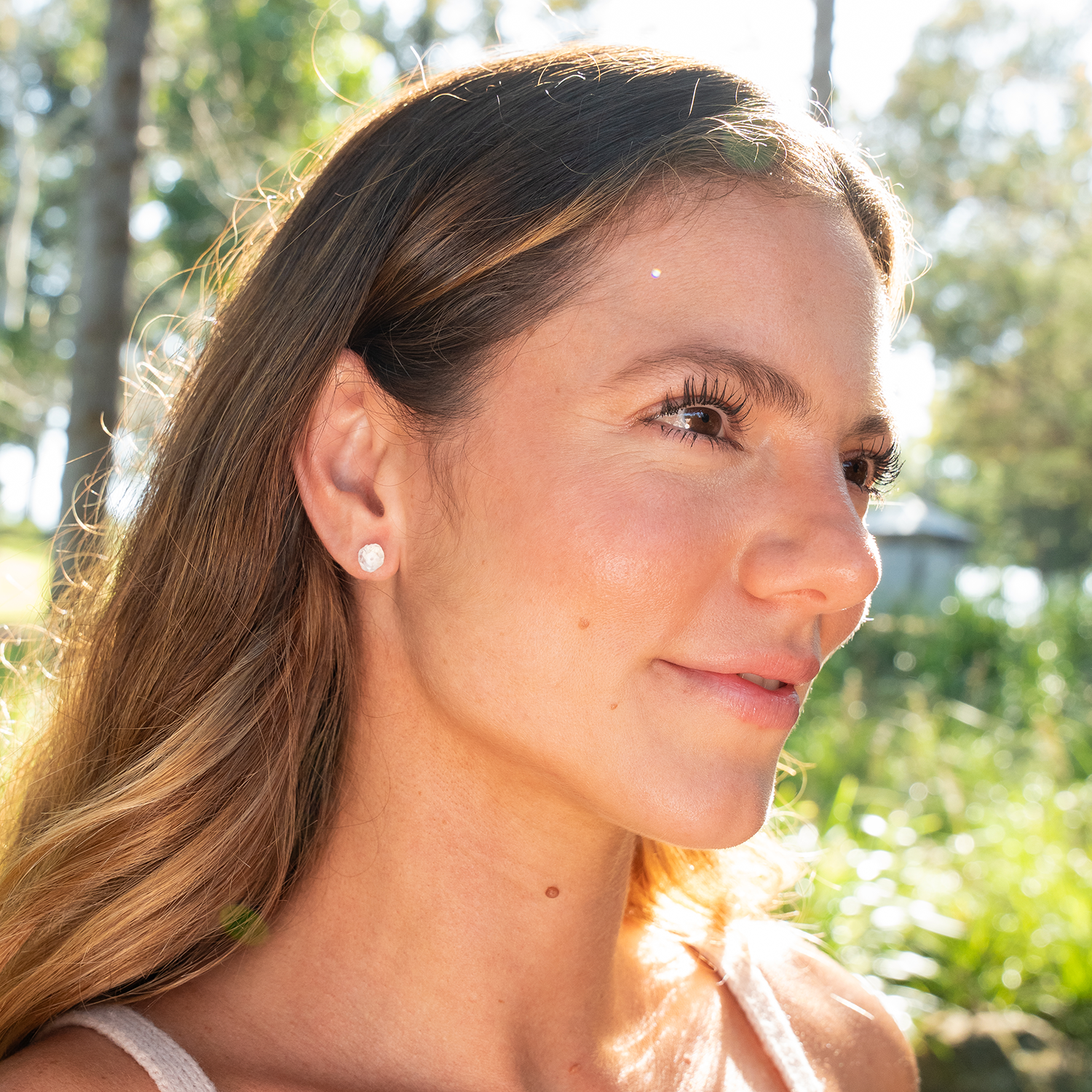 Crystal Quartz Raw Crystal Stud Earrings