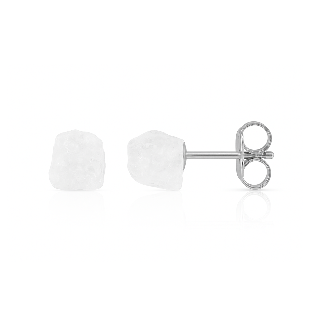 Crystal Quartz Raw Crystal Stud Earrings