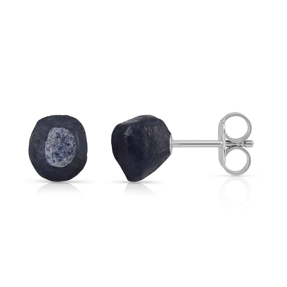 Sapphire Raw Crystal Stud Earrings