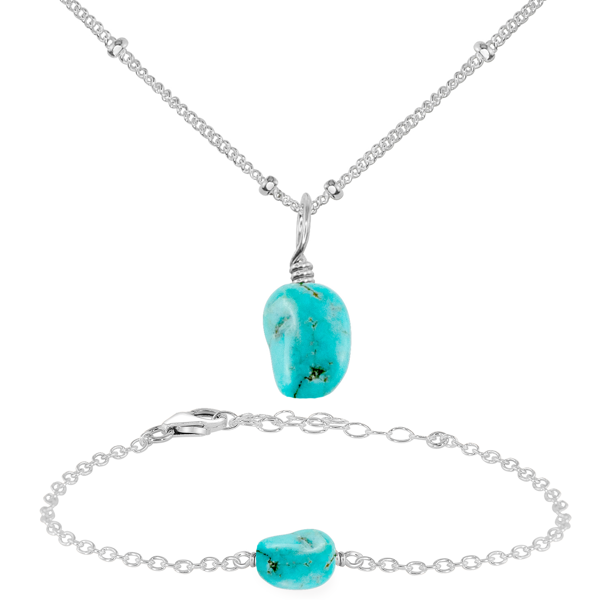 Raw Turquoise Crystal Jewellery Set