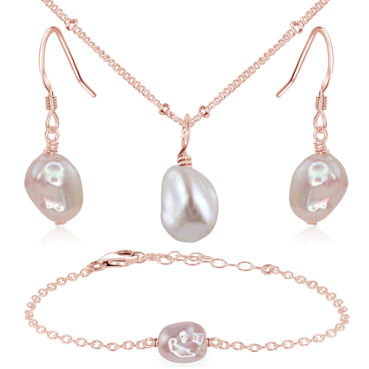 Raw Freshwater Pearl Jewellery Set