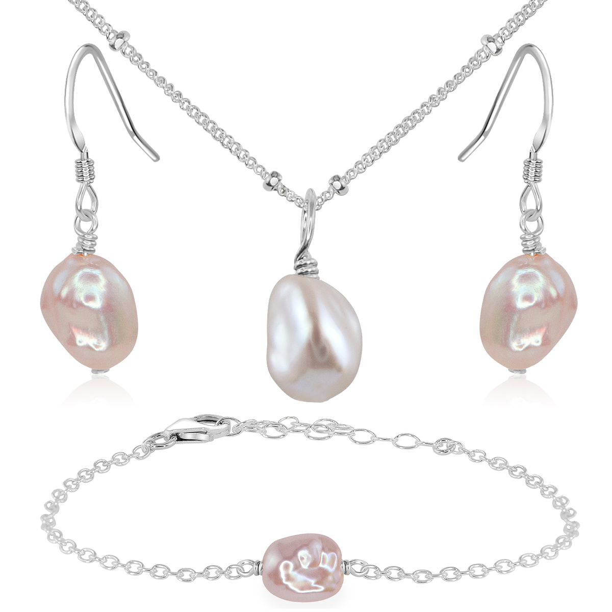 Raw Freshwater Pearl Jewellery Set