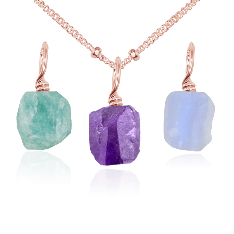 Calm & Serenity Raw Crystal Pendant Bundle