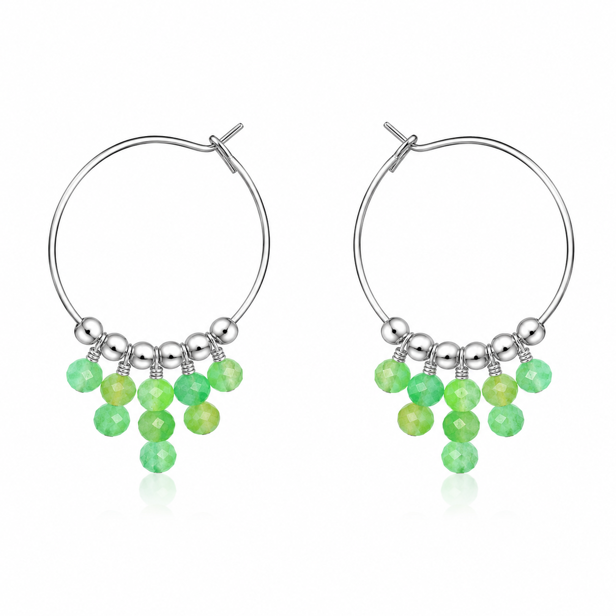 Chrysoprase Statement Hoop Earrings