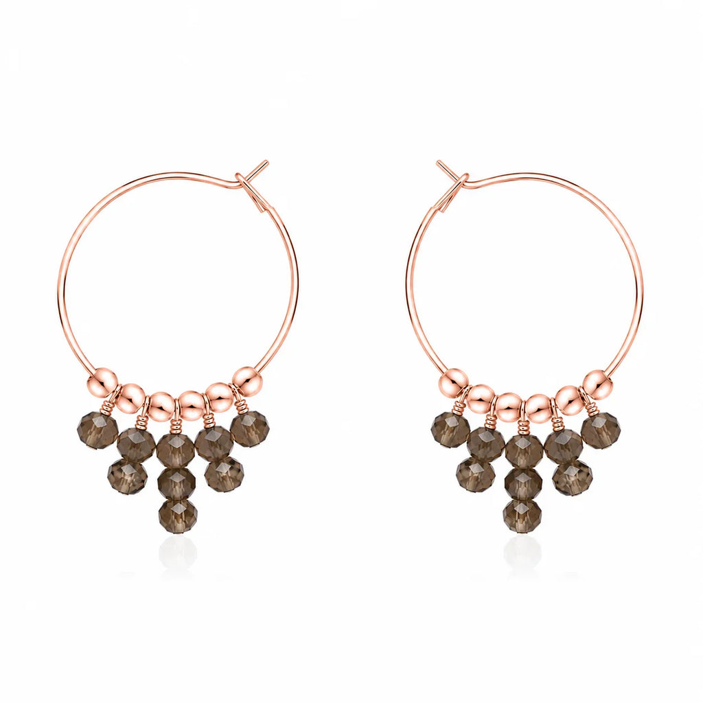 Smoky Quartz Statement Hoop Earrings