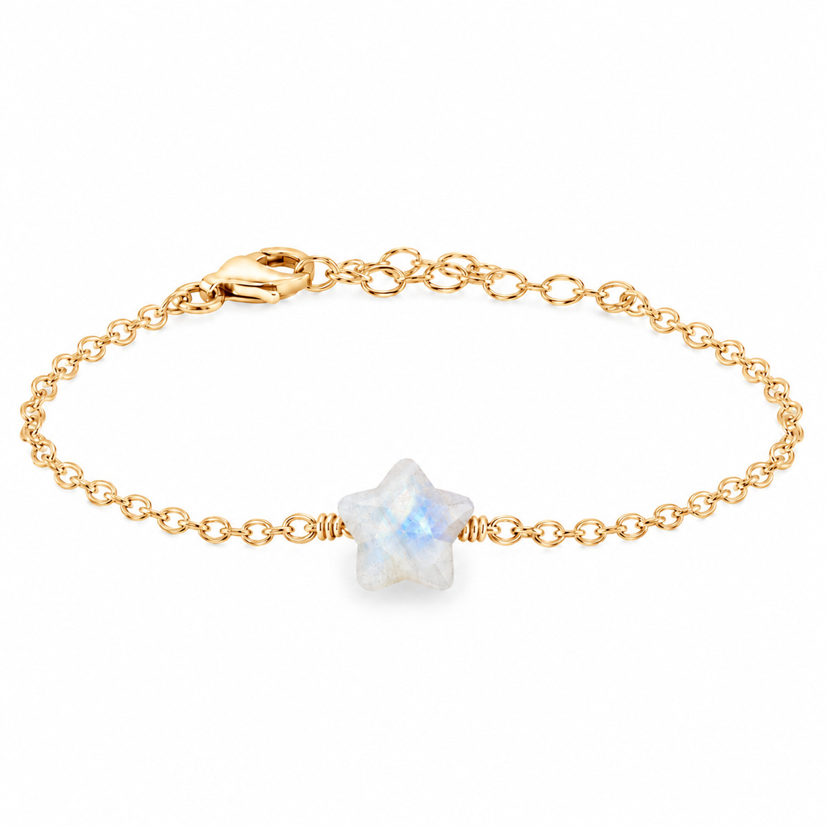Little Rainbow Moonstone Crystal Star Bracelet