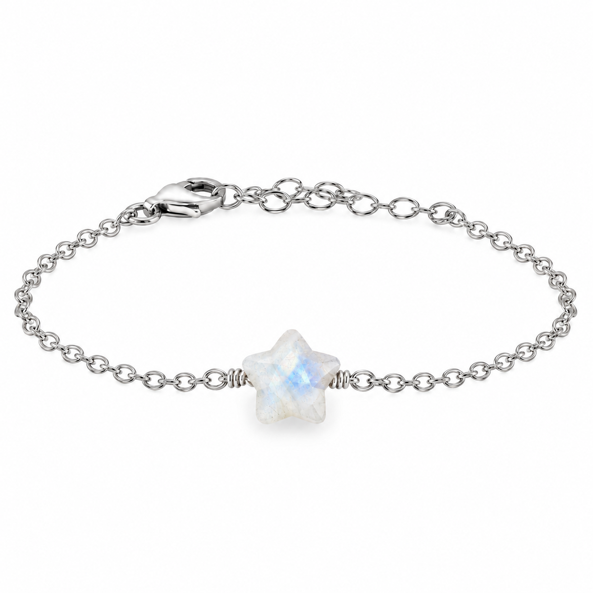 Little Rainbow Moonstone Crystal Star Bracelet