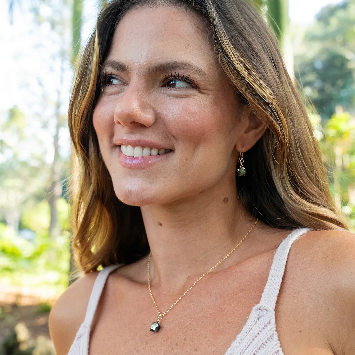 Little Pyrite Crystal Star Jewellery Set