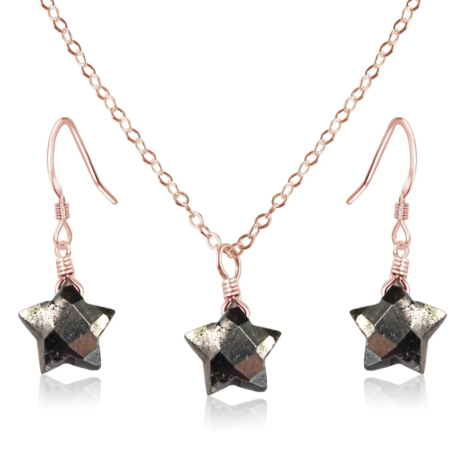 Little Pyrite Crystal Star Jewellery Set