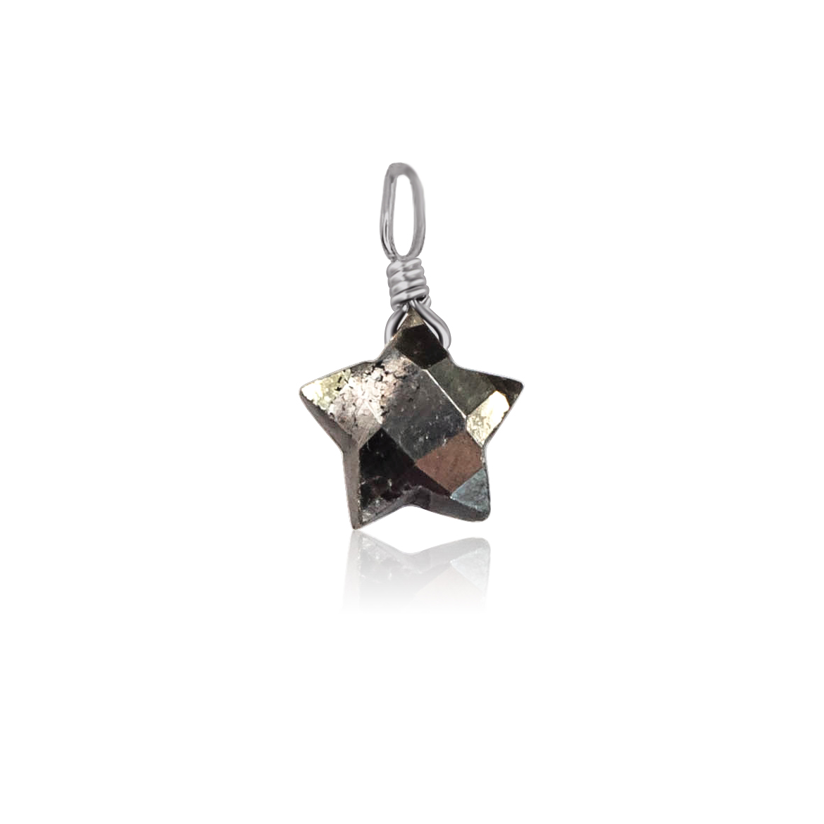 Tiny Pyrite Crystal Star Pendant