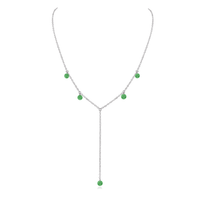 Aventurine Boho Lariat Necklace - Aventurine Boho Lariat Necklace - Stainless Steel - Luna Tide Handmade Crystal Jewellery