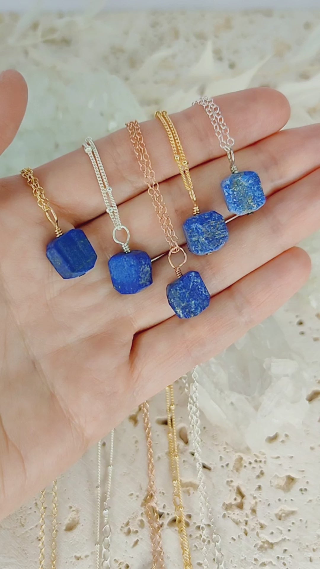 Raw Lapis Lazuli Natural Crystal Pendant Necklace