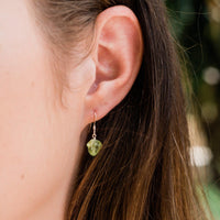 Raw Peridot Crystal Earrings & Necklace Set - Raw Peridot Crystal Earrings & Necklace Set - Sterling Silver / Cable - Luna Tide Handmade Crystal Jewellery
