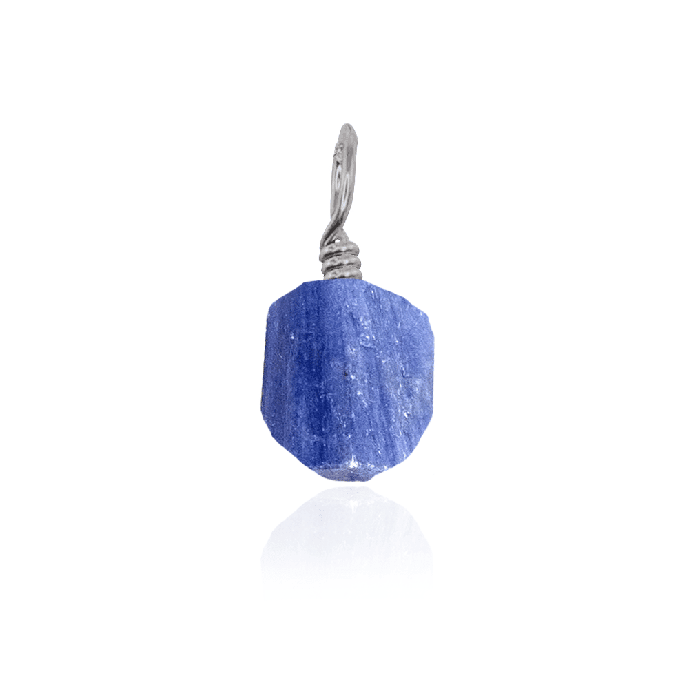 Tiny Raw Kyanite Crystal Pendant - Tiny Raw Kyanite Crystal Pendant - Stainless Steel - Luna Tide Handmade Crystal Jewellery