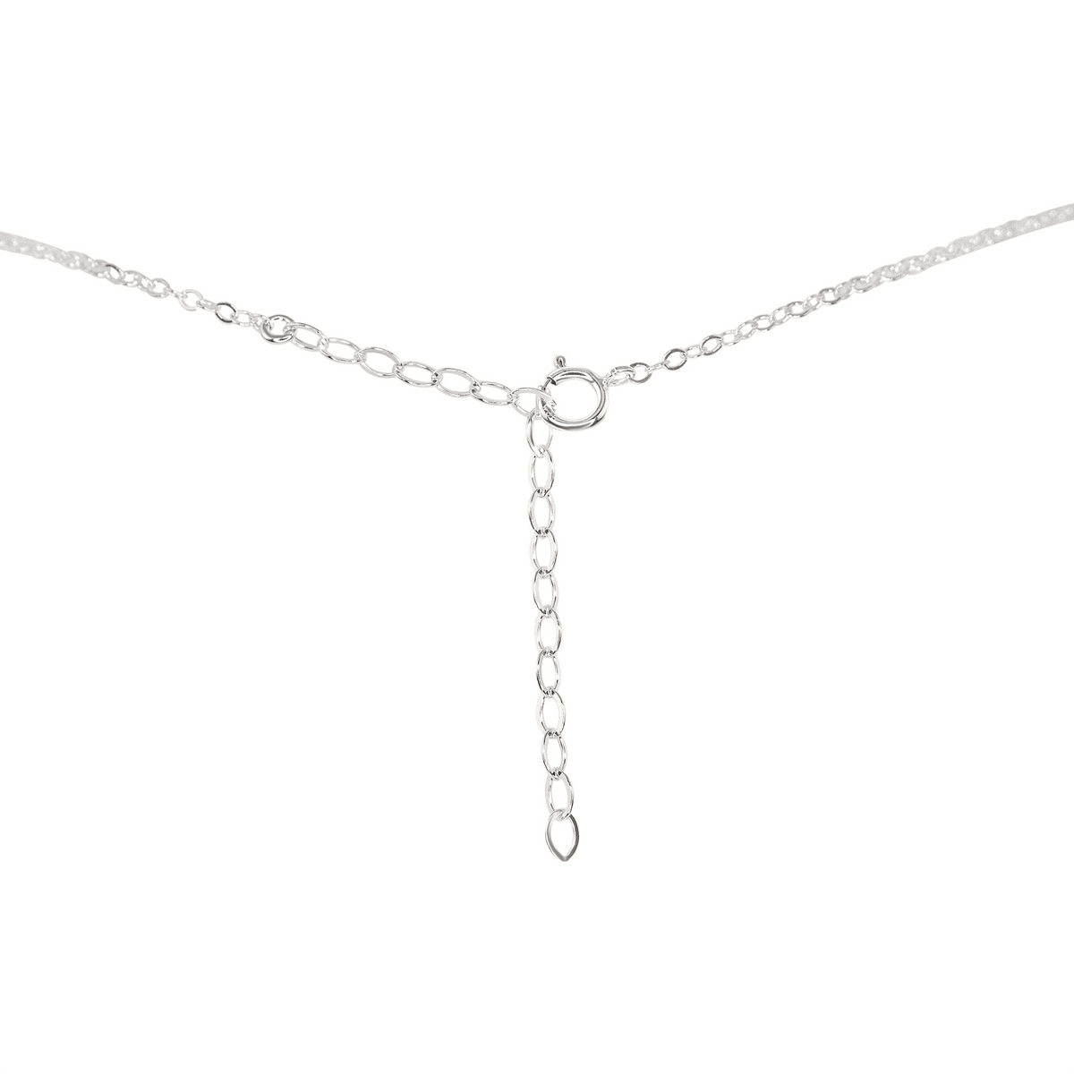 Tiny Raw Labradorite Pendant Necklace - Tiny Raw Labradorite Pendant Necklace - Sterling Silver / Cable - Luna Tide Handmade Crystal Jewellery