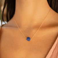 Tiny Raw Lapis Lazuli Crystal Nugget Necklace - Tiny Raw Lapis Lazuli Crystal Nugget Necklace - 14k Gold Fill - Luna Tide Handmade Crystal Jewellery