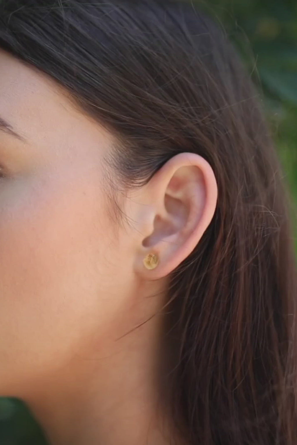 Yellow Citrine Raw Crystal Stud Earrings