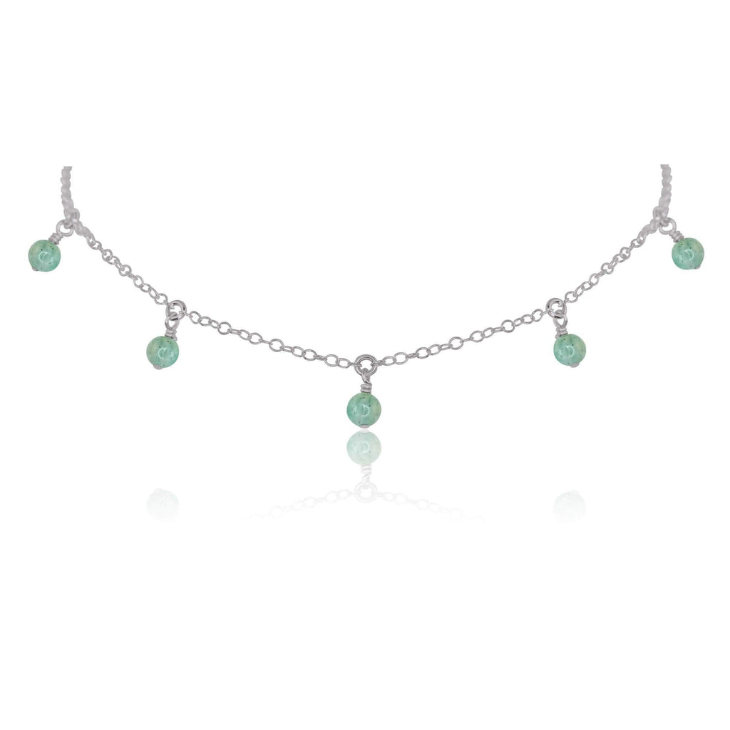 Amazonite Bead Drop Choker - Amazonite Bead Drop Choker - Stainless Steel - Luna Tide Handmade Crystal Jewellery
