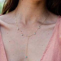 Boho Y Necklace - Amazonite - 14K Gold Fill - Luna Tide Handmade Jewellery