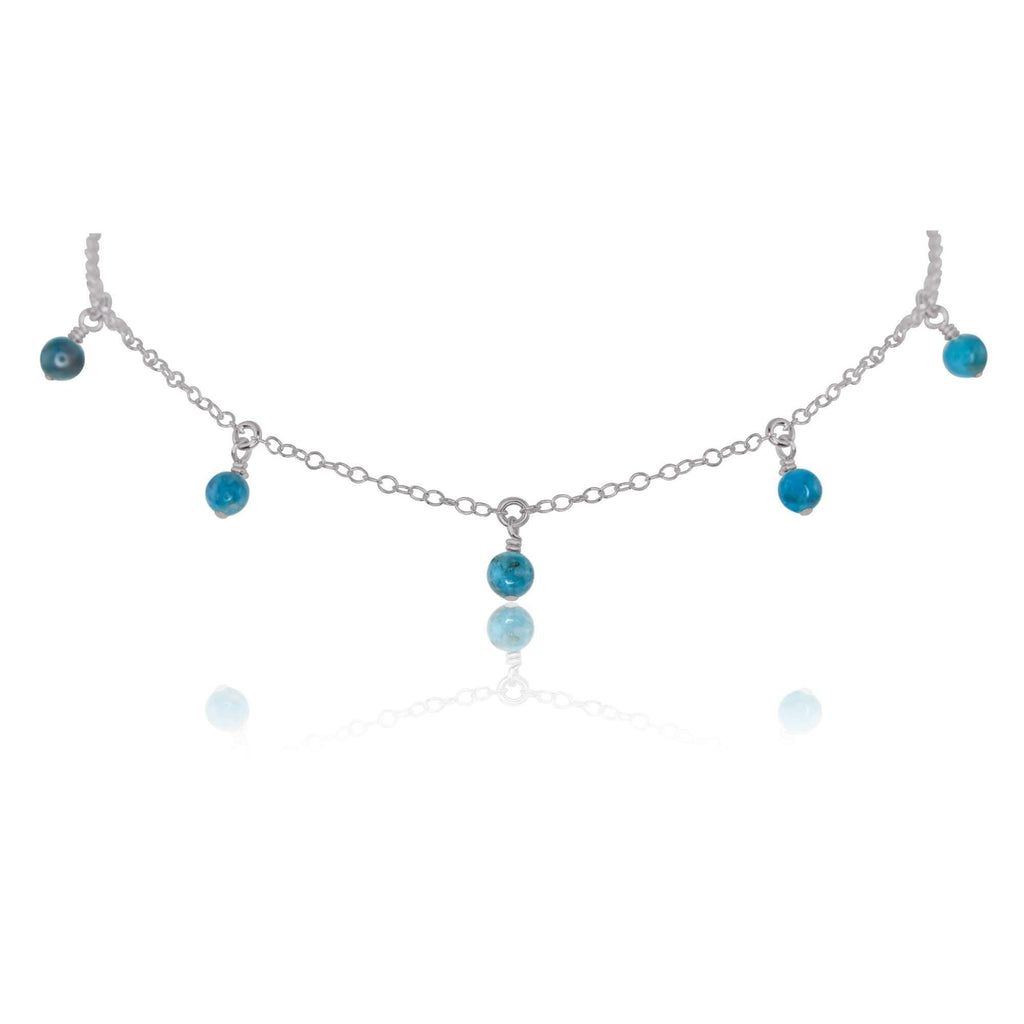 Bead Drop Choker - Apatite - Stainless Steel - Luna Tide Handmade Jewellery