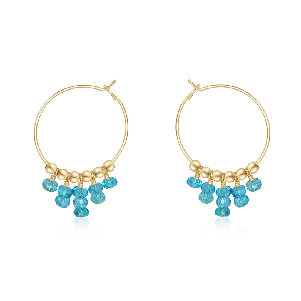 Apatite Statement Hoop Earrings - Apatite Statement Hoop Earrings - 14k Gold Fill - Luna Tide Handmade Crystal Jewellery