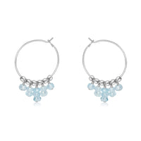 Hoop Earrings - Aquamarine - Sterling Silver - Luna Tide Handmade Jewellery