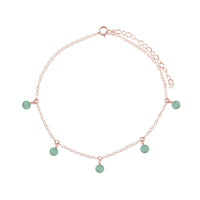 Bead Drop Anklet - Amazonite - 14K Rose Gold Fill - Luna Tide Handmade Jewellery
