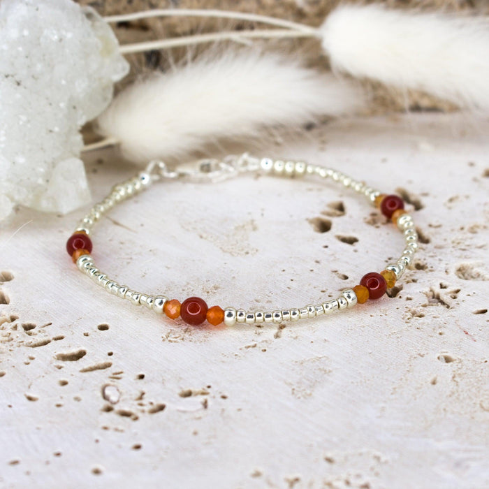 Carnelian Ancient Tides Bracelet - Carnelian Ancient Tides Bracelet - Sterling Silver - Luna Tide Handmade Crystal Jewellery