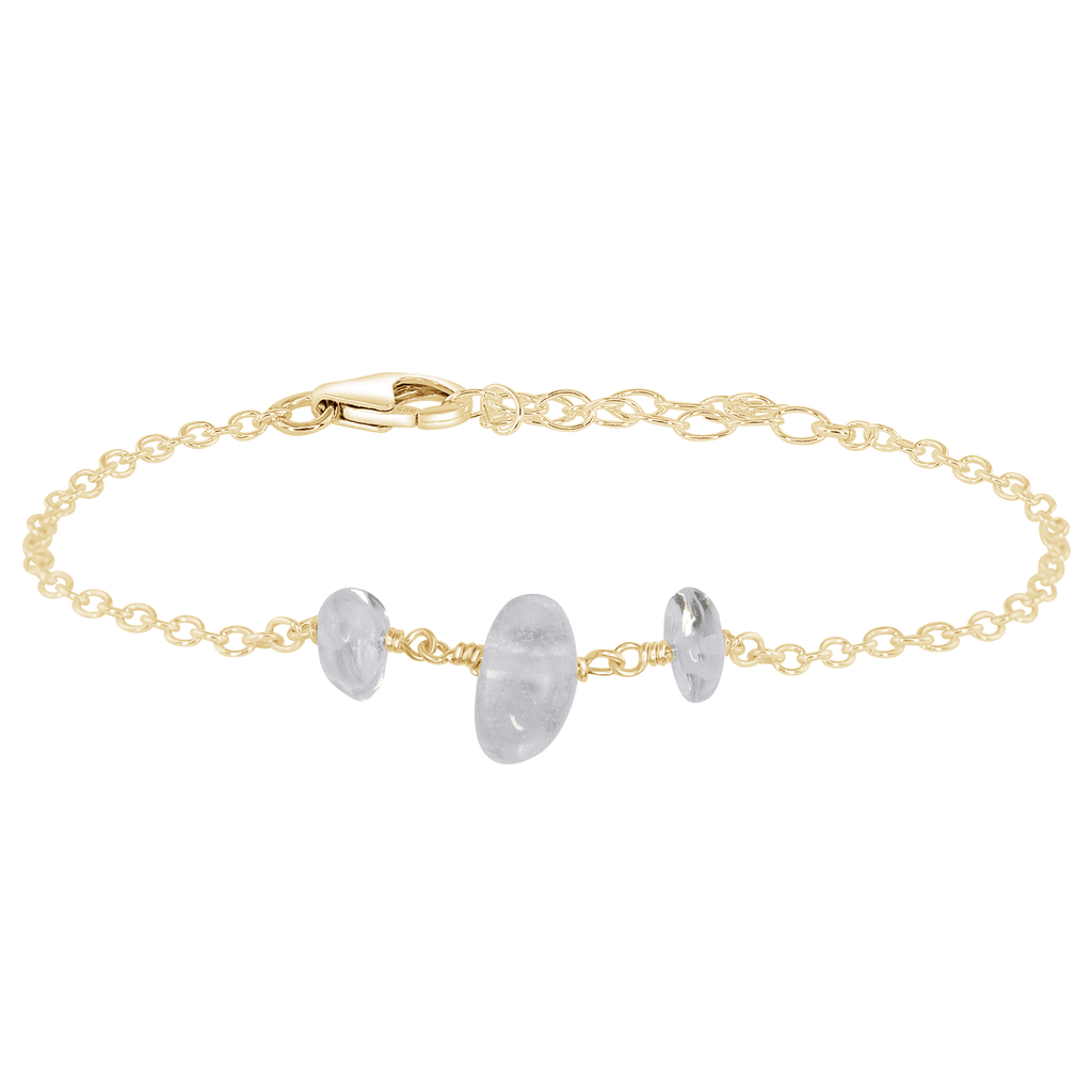 Crystal Quartz Beaded Chain Bracelet - Crystal Quartz Beaded Chain Bracelet - 14k Gold Fill - Luna Tide Handmade Crystal Jewellery