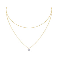 Layered Choker - Crystal Quartz - 14K Gold Fill - Luna Tide Handmade Jewellery