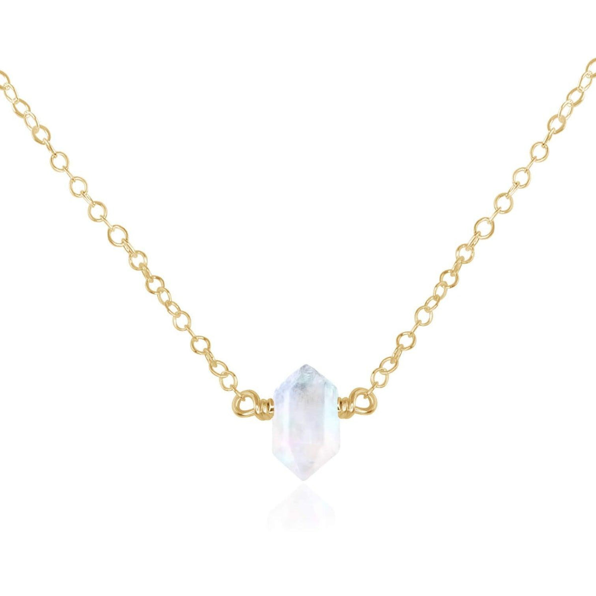 Double Terminated Crystal Necklace - 14K Gold Fill - Luna Tide Handmade Jewellery