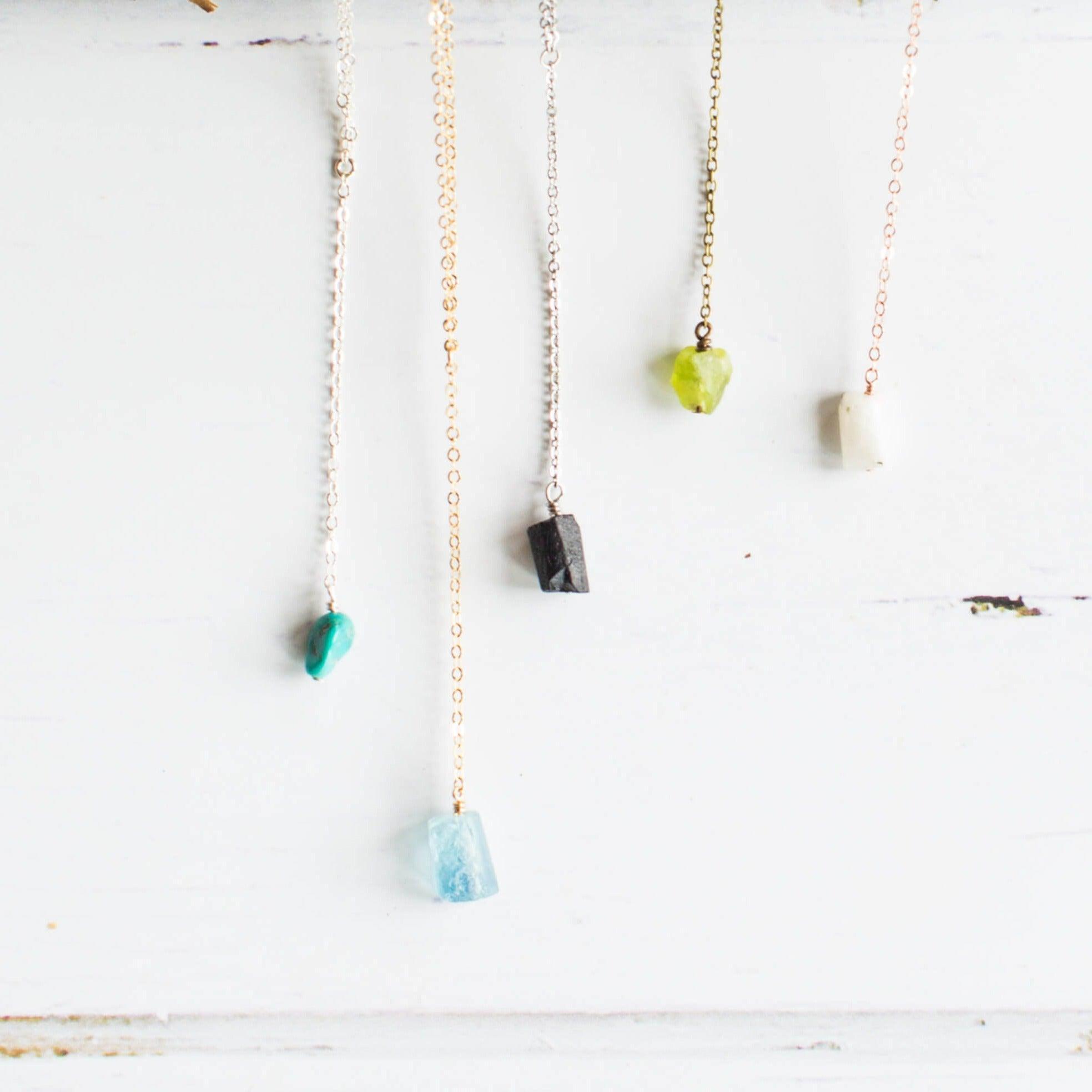 Raw Nugget Lariat - Bronze - 14K Gold Fill - Sterling Silver - Stainless Steel - 14K Rose Gold Fill - Luna Tide Handmade Jewellery