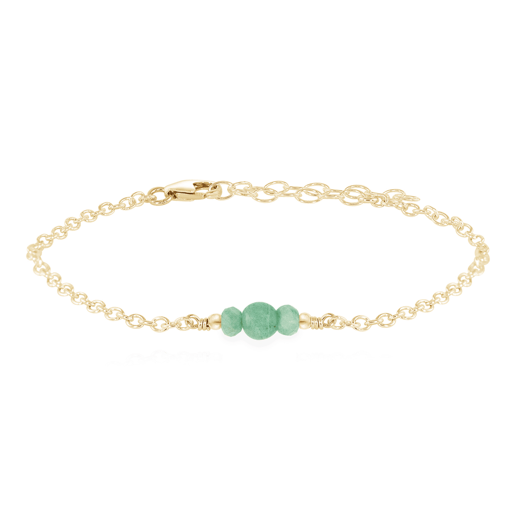 Dainty Amazonite Gemstone Bracelet - Dainty Amazonite Gemstone Bracelet - 14k Gold Fill - Luna Tide Handmade Crystal Jewellery