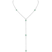 Dainty Y Necklace - Amazonite - Stainless Steel - Luna Tide Handmade Jewellery