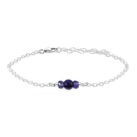 Dainty Bracelet - Iolite - Sterling Silver - Luna Tide Handmade Jewellery