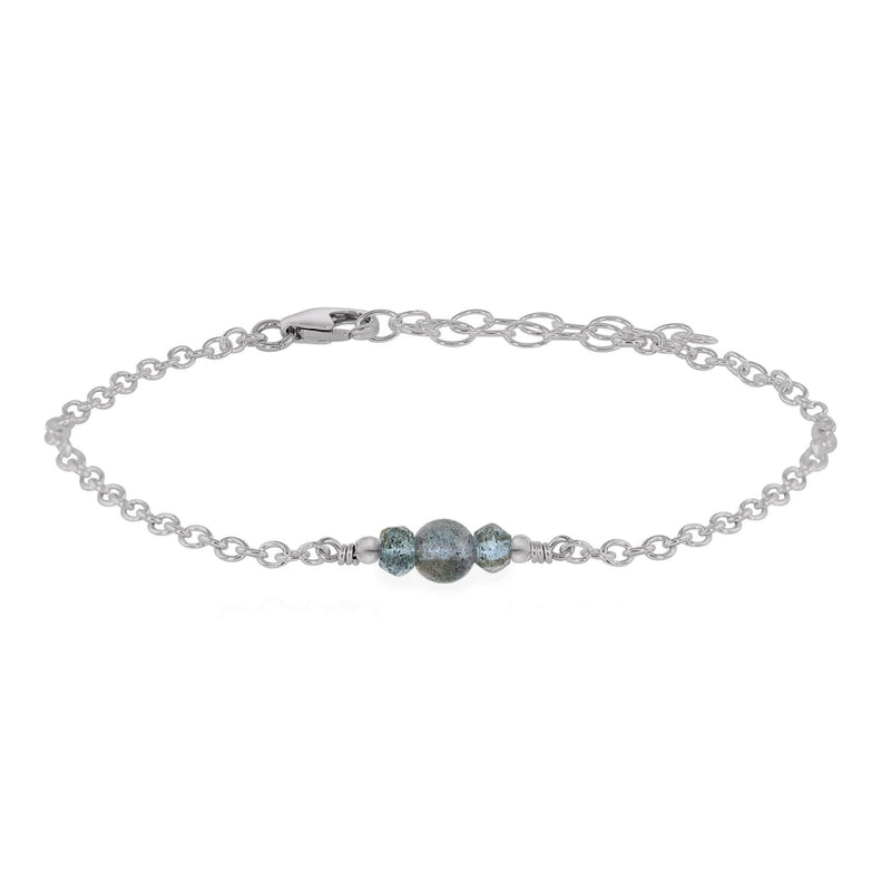 Dainty Bracelet - Labradorite - Stainless Steel - Luna Tide Handmade Jewellery