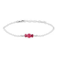 Dainty Bracelet - Ruby - Sterling Silver - Luna Tide Handmade Jewellery