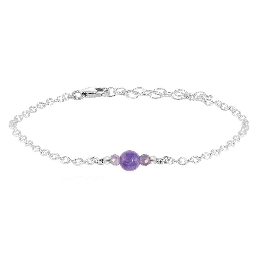 Dainty Tanzanite Gemstone Bracelet - Dainty Tanzanite Gemstone Bracelet - Sterling Silver - Luna Tide Handmade Crystal Jewellery