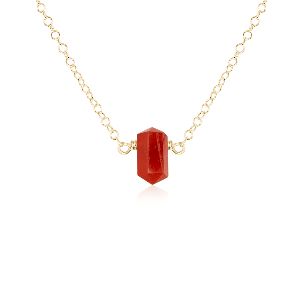 Double Terminated Carnelian Mini Crystal Point Necklace - Double Terminated Carnelian Mini Crystal Point Necklace - 14k Gold Fill - Luna Tide Handmade Crystal Jewellery