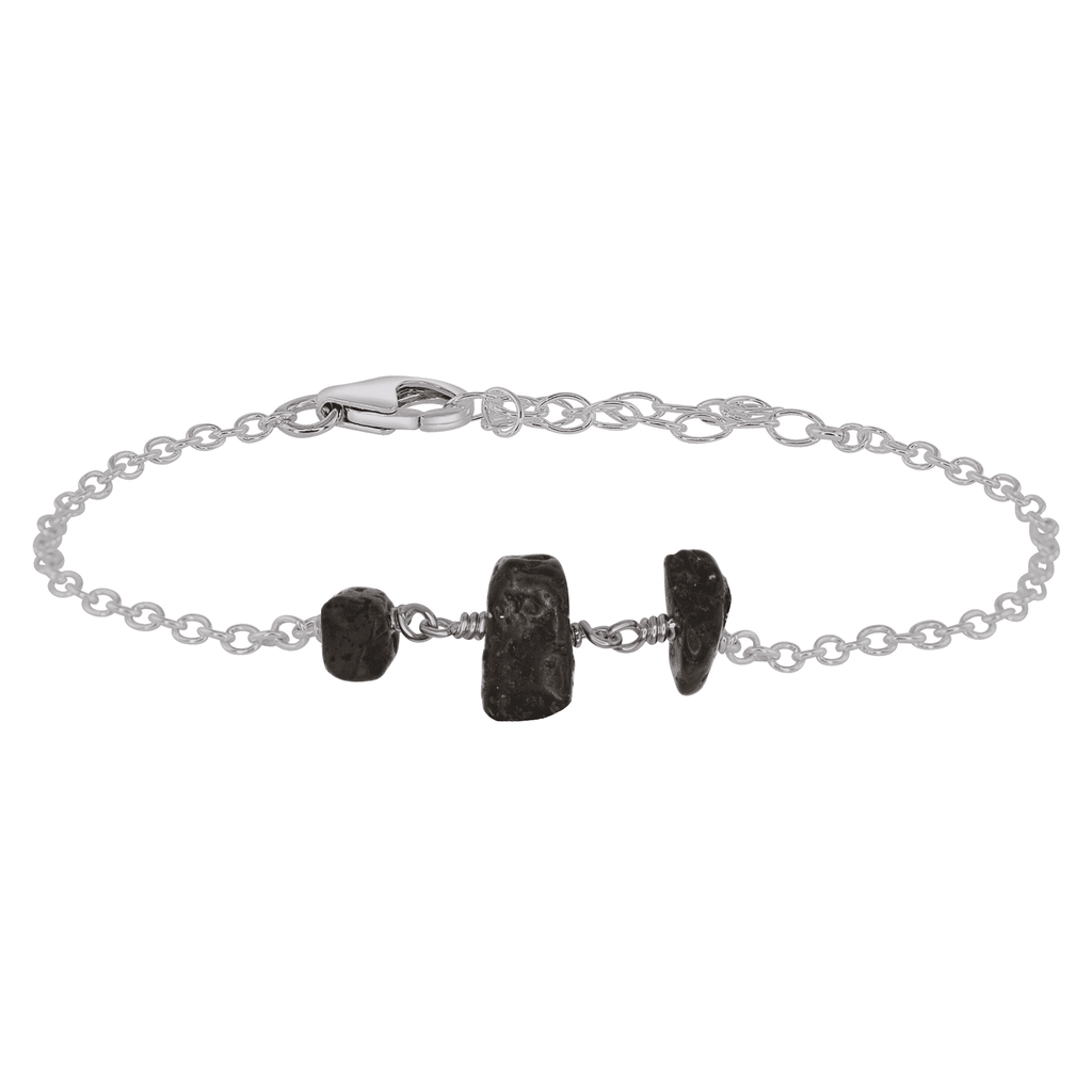 Essential Oil Lava Stone Beaded Chain Bracelet - Essential Oil Lava Stone Beaded Chain Bracelet - Stainless Steel - Luna Tide Handmade Crystal Jewellery