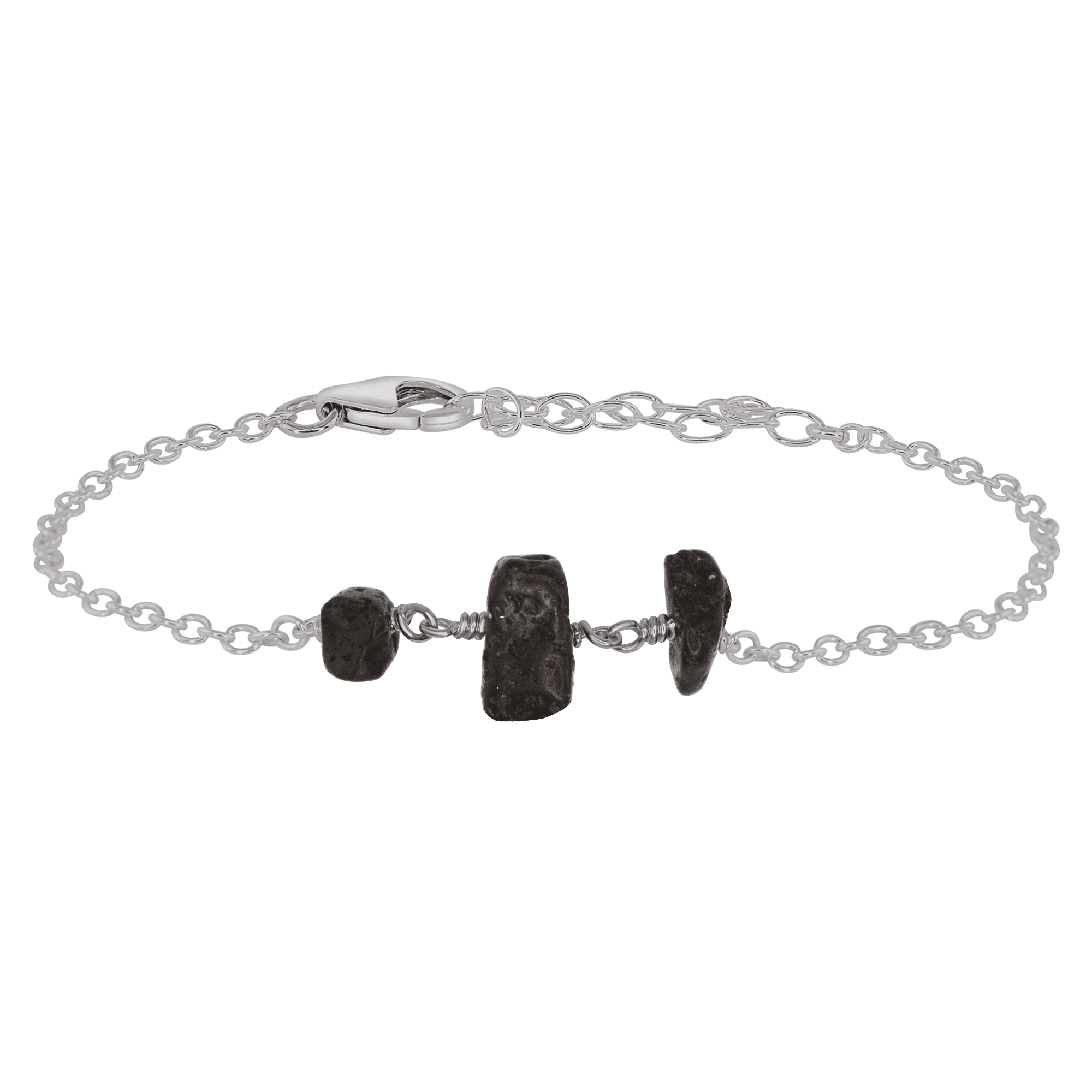 Essential Oil Lava Stone Beaded Chain Bracelet - Essential Oil Lava Stone Beaded Chain Bracelet - Stainless Steel - Luna Tide Handmade Crystal Jewellery