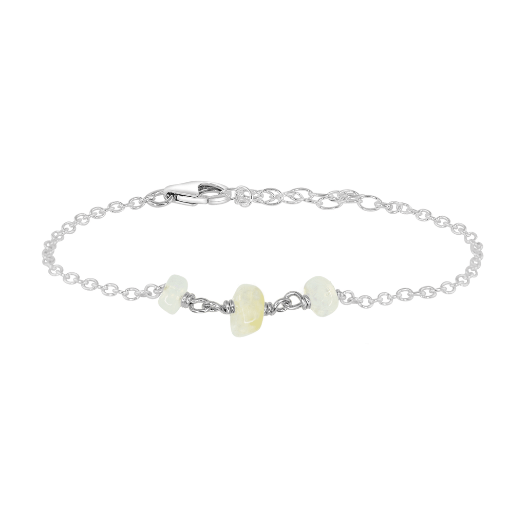 Ethiopian Opal Beaded Chain Bracelet - Ethiopian Opal Beaded Chain Bracelet - Sterling Silver - Luna Tide Handmade Crystal Jewellery