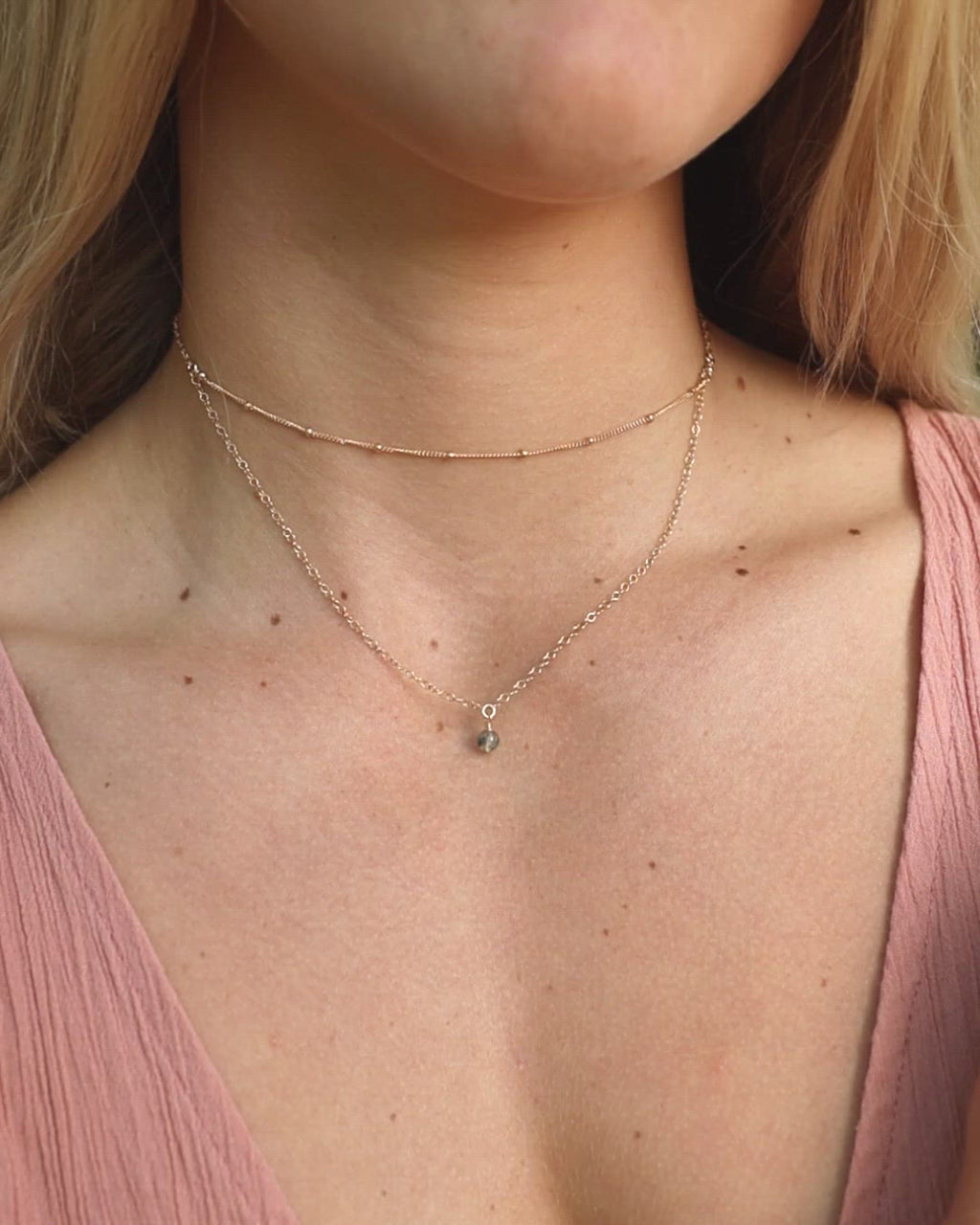 Prehnite Gemstone Chain Layered Choker Necklace