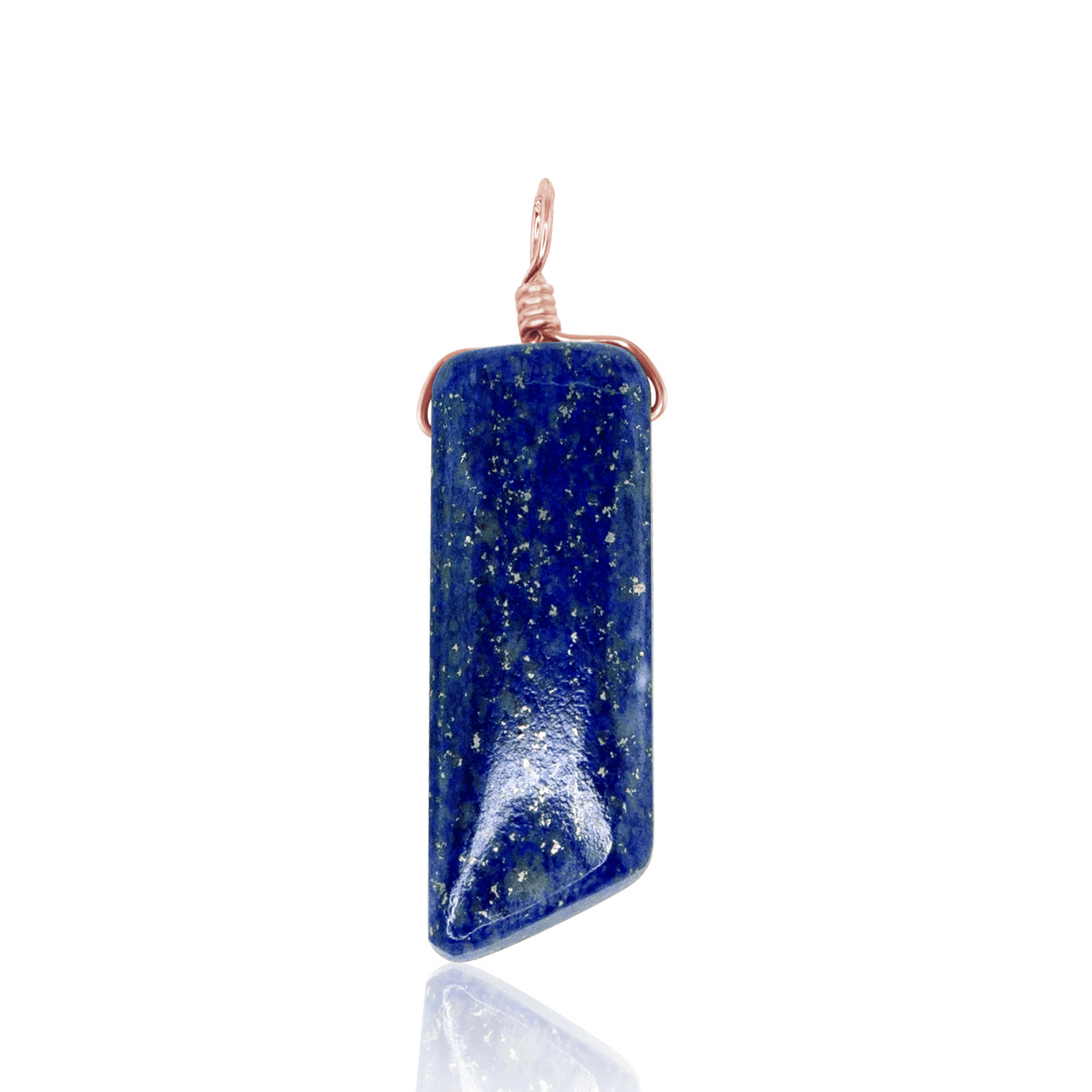 Lapis Lazuli Smooth Point Pendant - Lapis Lazuli Smooth Point Pendant - 14k Rose Gold Fill - Luna Tide Handmade Crystal Jewellery