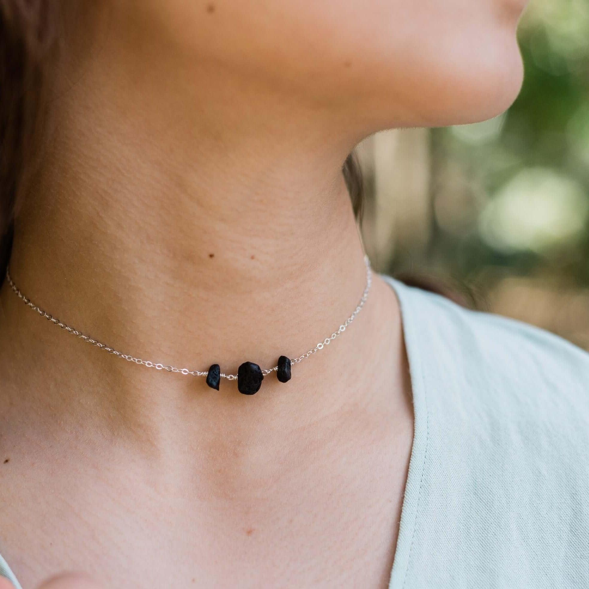 Layered Lava hotsell Necklaces - Two Lava Necklaces with Lava and Aquamarine - Stackable Icelandic Jewelry