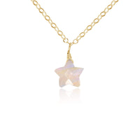 Little Rainbow Moonstone Star Pendant Necklace - Little Rainbow Moonstone Star Pendant Necklace - 14k Gold Fill / Cable - Luna Tide Handmade Crystal Jewellery